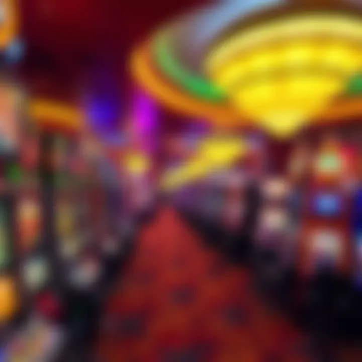 Interior view of gaming floor filled with vibrant slot machines and tables