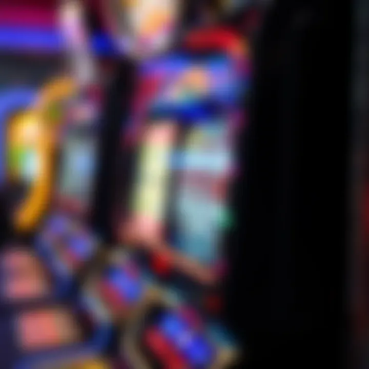 Close-up view of a high-tech slot machine showcasing its intricate design and interactive features.