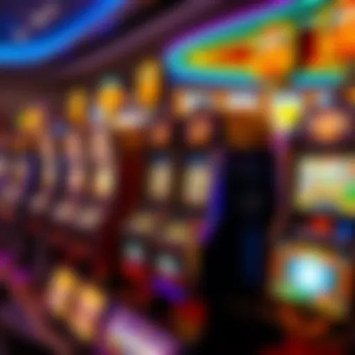 Vibrant Array of Slot Machines A vibrant array of slot machines featuring colorful graphics and themes.