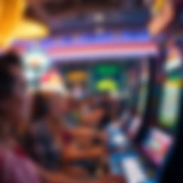 Engaging atmosphere of players enjoying free play slots