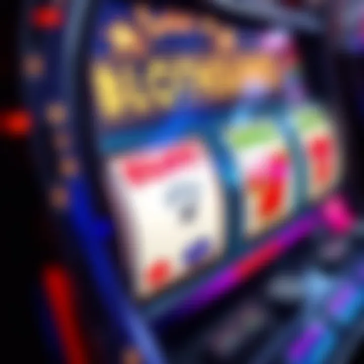 Close-up of a slot machine display highlighting bonuses
