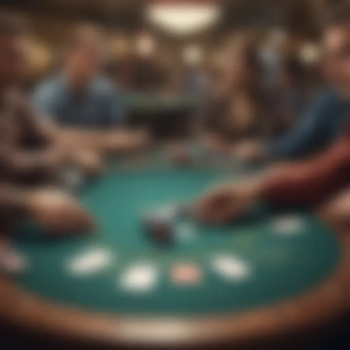 An engaging Texas Hold'em poker table setup on Facebook