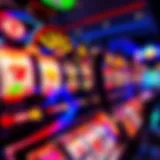 A vibrant slot machine with colorful reels