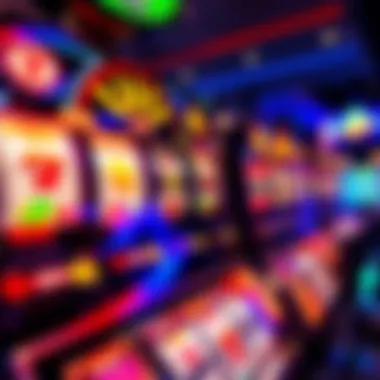 A vibrant slot machine with colorful reels