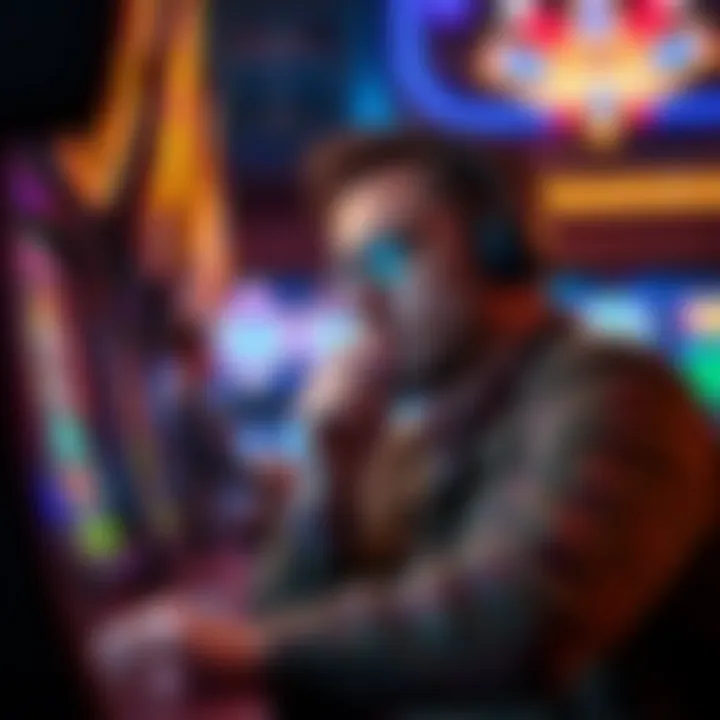 A player deep in thought while analyzing a gaming strategy