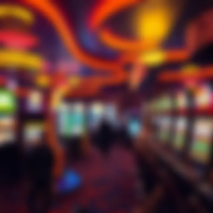 A bustling casino gaming area filled with a variety of games