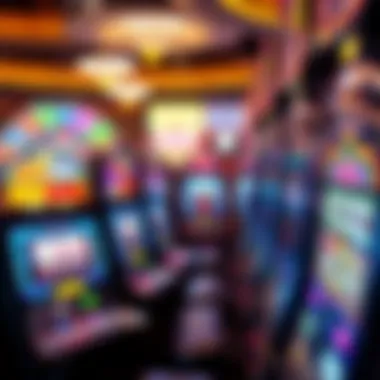 Exciting slot machines with colorful displays and bright lights