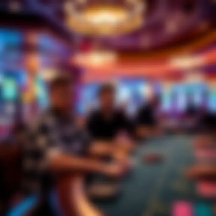 A lively gaming table with players engaged in an exciting game