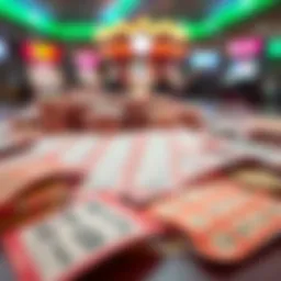 A visual representation of lottery tickets spread out on a table