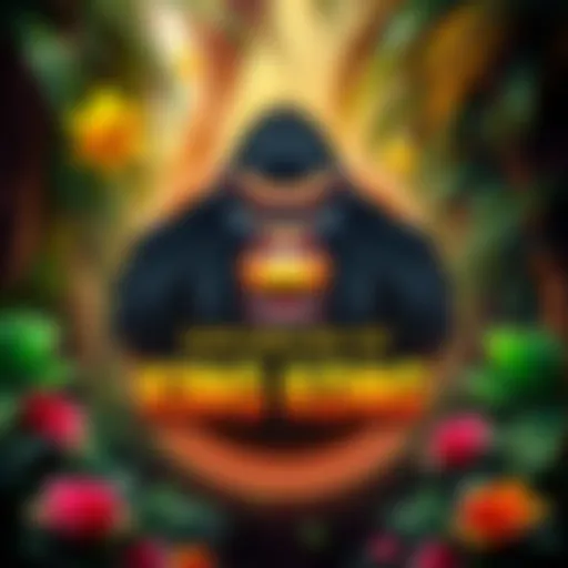 A vibrant depiction of the King Kong casino game logo with a jungle backdrop