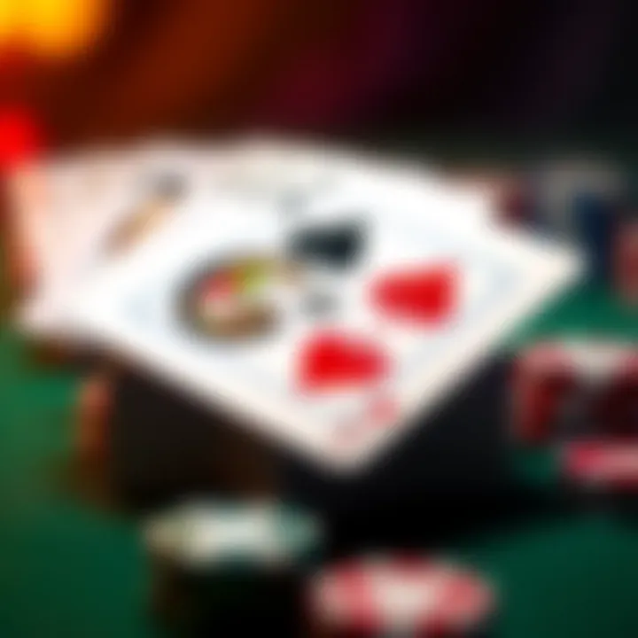 An intricately designed four color playing card with unique patterns