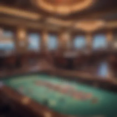 Glamorous Casino Experience on Capri Vibrant casino interior showcasing gaming tables