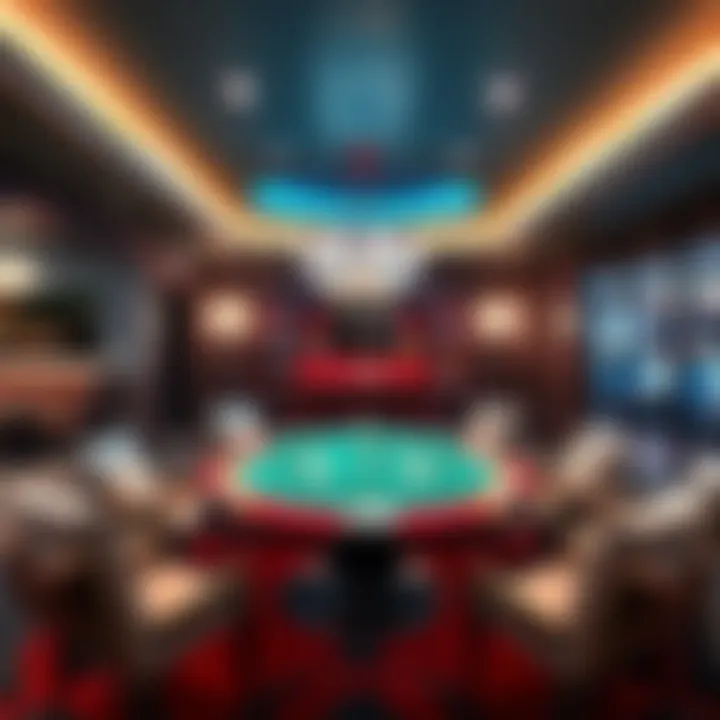 A cozy lounge area designed for friendly card games and social gatherings