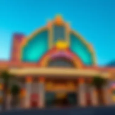 Iconic casino entrance showcasing unique architecture