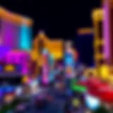 Panoramic view of the North Vegas Strip at night