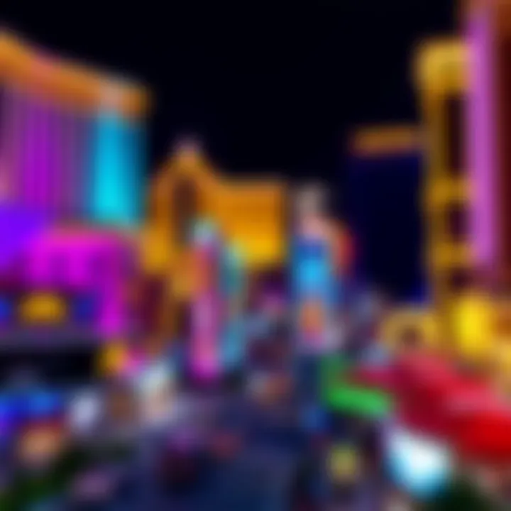 Panoramic view of the North Vegas Strip at night