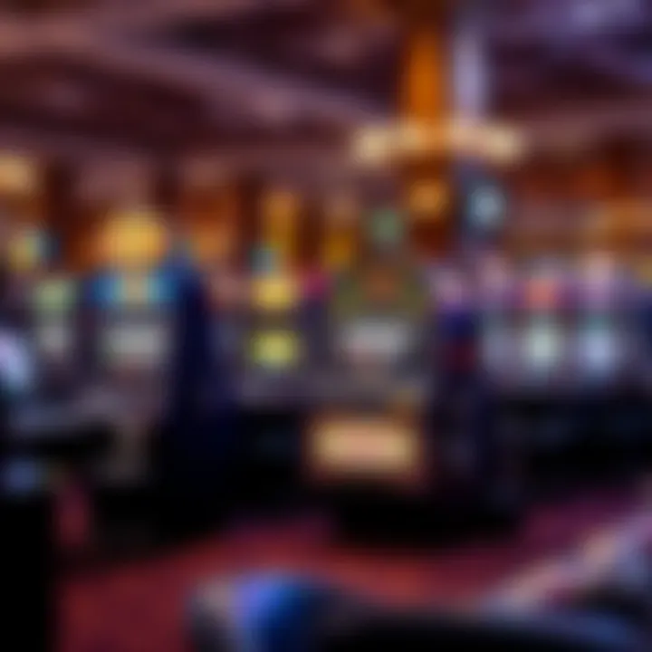 Vintage slot machines in a casino setting