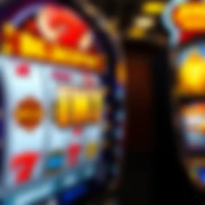 Close-up view of a slot machine screen displaying a big jackpot win and spinning reels