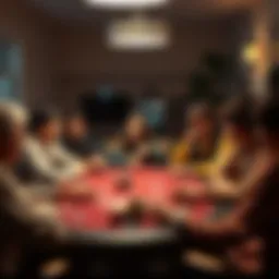 A group of friends enjoying a casual poker game at home