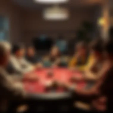 A group of friends enjoying a casual poker game at home