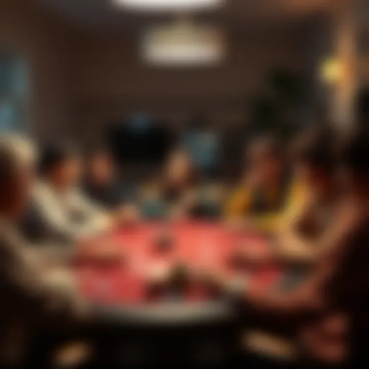 A group of friends enjoying a casual poker game at home