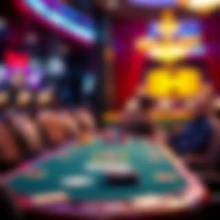 A serene environment showcasing a poker table set for fun play