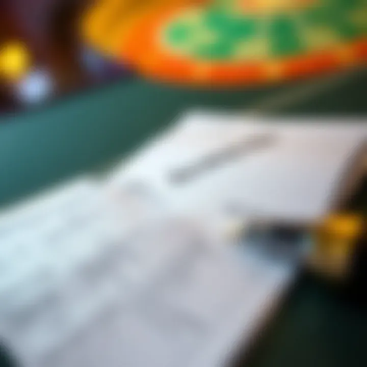 Close-up of a sports betting slip filled out by a bettor