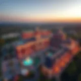 Aerial view of Turning Stone Resort and Casino showcasing its grandeur