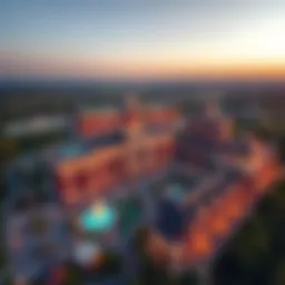 Aerial view of Turning Stone Resort and Casino showcasing its grandeur