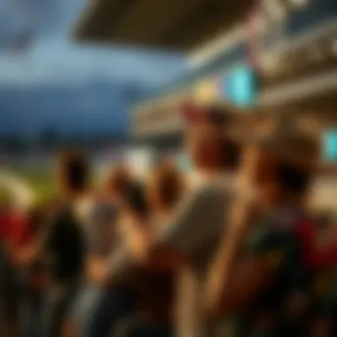 A group of spectators watching a horse race