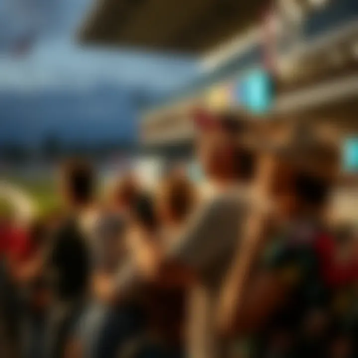 A group of spectators watching a horse race