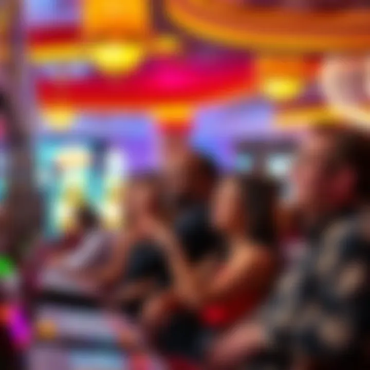 Engagement in the Casino Atmosphere Group of enthusiastic players at a casino