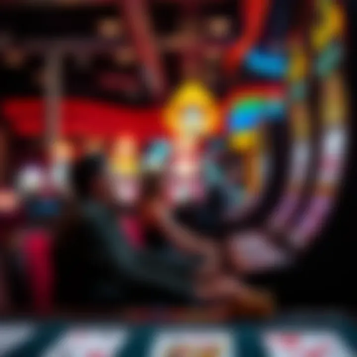 An engaging scene of players enjoying video poker in a vibrant online casino