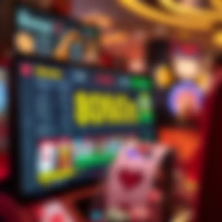 Illustration of a digital casino interface showcasing bonus codes