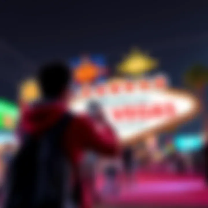 Tourists Capturing Moments Tourists taking photos in front of the Welcome to Las Vegas sign