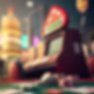 A serene illustration depicting responsible gambling practices