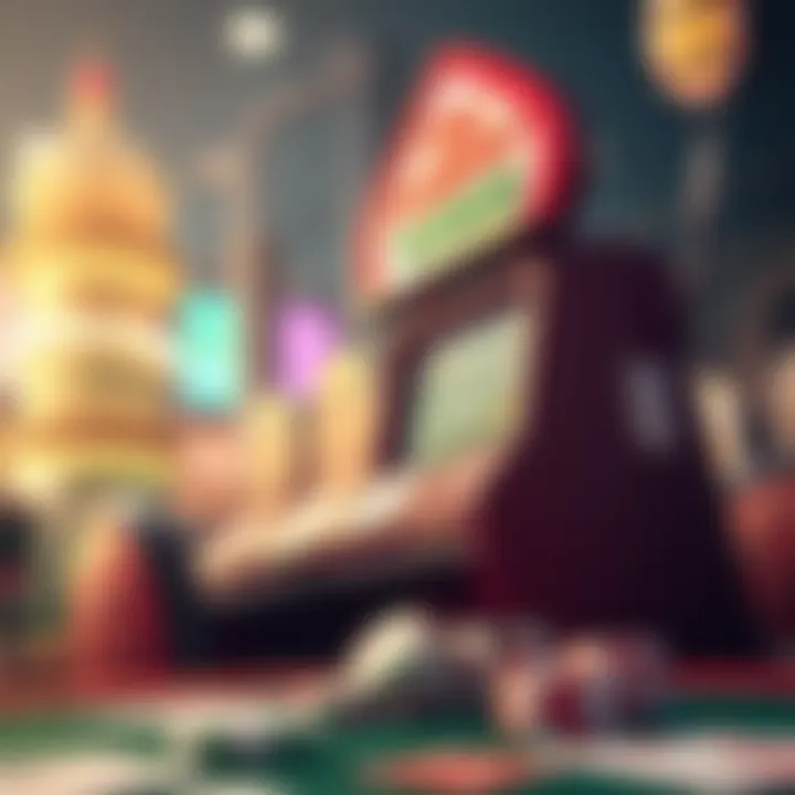 A serene illustration depicting responsible gambling practices