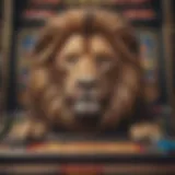 Artistic depiction of the Fifty Lions slot machine interface