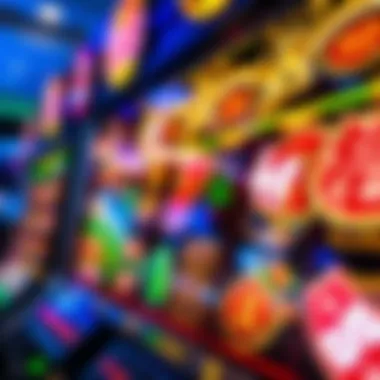 Close-up of slot machine interface with symbols