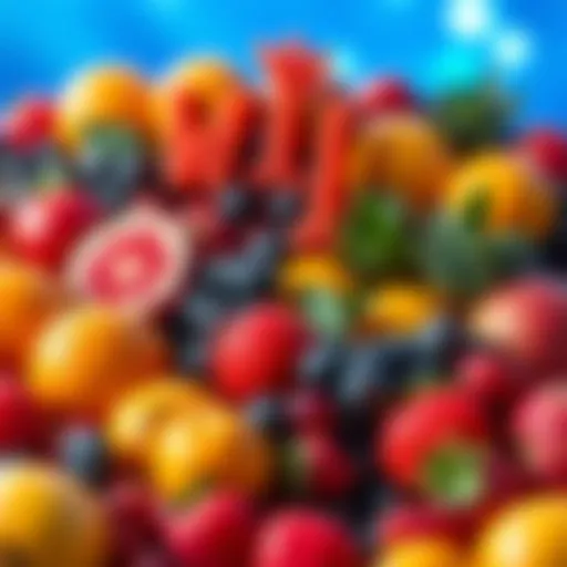 Colorful array of fruits representing the Fruit Blast Slot theme