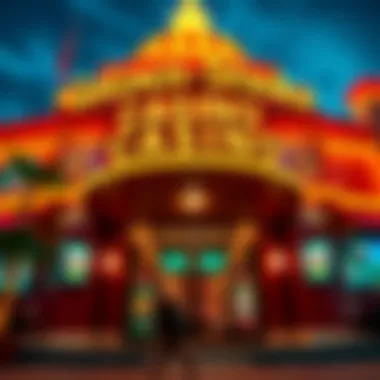 Exterior view of Golden Strike Casino showcasing its vibrant entrance