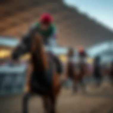 A jockey on a horse during a race