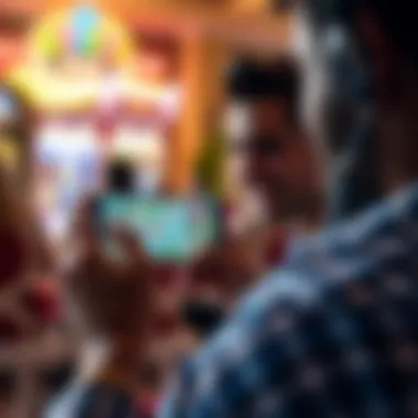 Engaging Gameplay Experience on Mobile Player enjoying gameplay experience on a mobile device