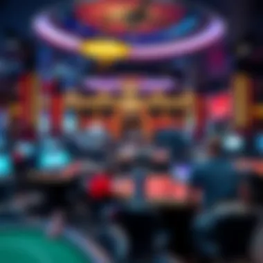 A view of a bustling poker tournament venue