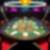 An intricate layout of a jackpot poker table