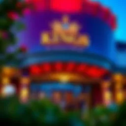 Exterior view of Kings Casino NC showcasing its vibrant entrance