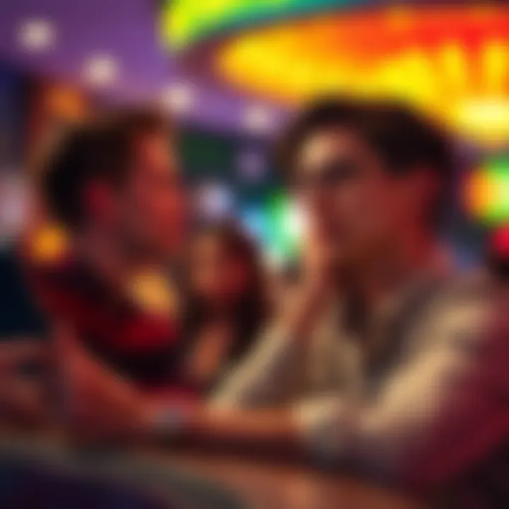 Young adults contemplating casino visit