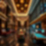 Luxurious lobby of the Marriott in Las Vegas