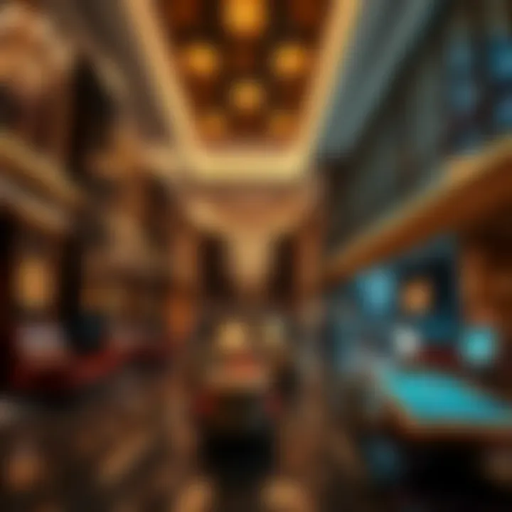 Luxurious lobby of the Marriott in Las Vegas