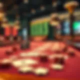 A sophisticated betting table with cards and chips